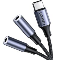 Ugreen AV144 30732 USB Type-C - 2 x 3.5 мм (0.25 м, черный)