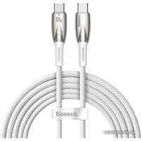 Baseus Glimmer Series Fast Charging Data Cable USB Type-C - Type-C 100W CADH000802 (2 м, белый) Image #1