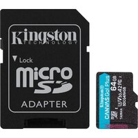 Kingston Canvas Go! microSDXC 64GB SDCG4/64GB (с адаптером)