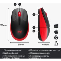Logitech M190 (черный/красный) Image #5