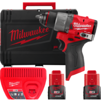 Milwaukee M12 FUEL M12FDD2-202X 4933479873 (с 2-мя АКБ 2 Ач, кейс)