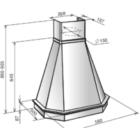 Elikor Камин Грань 90П-650-П3Л (бежевый/дуб неокрашенный) (840772) Image #2