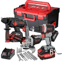 P.I.T. P0005-03 (шуруповерт, перфоратор, болгарка, 2 АКБ, кейс)