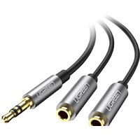 Ugreen AV123 3.5 мм - 3.5 мм (0.2 м, черный/серый)