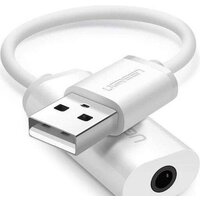 Ugreen US206 30712 USB Type-A - 3.5 мм (0.15 м, белый) Image #2